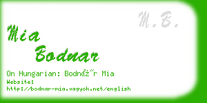 mia bodnar business card